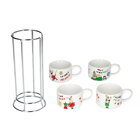 Bialetti Italia - Set of 4 Cappuccino šálok so stojanom
