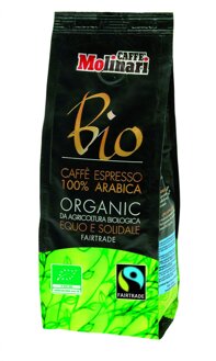 káva Caffé MOLINARI BIO-FAIR TRADE 100% arabica mletá 250g