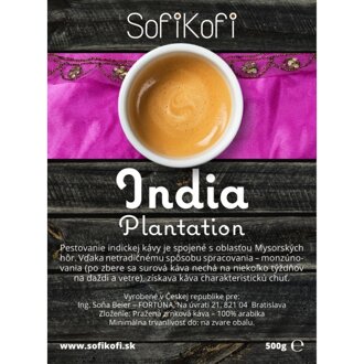 káva zrnková SofiKofi India Plantation A 100% Arabika