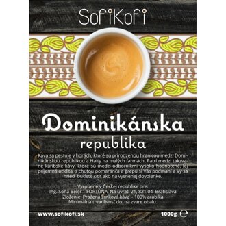 káva zrnková SofiKofi Dominikánska republika 100% Arabika