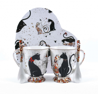 Set šálky na čaj mačky 280ml - 2ks