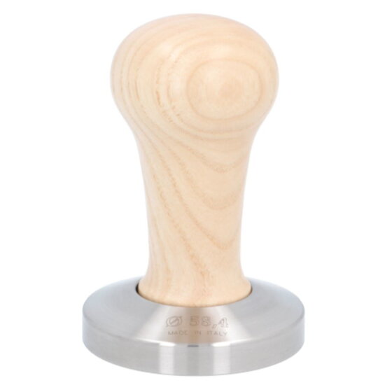 Tamper 58.4mm Flat - BEIGE WOOD and STAINLESS STEEL - PRECISION
