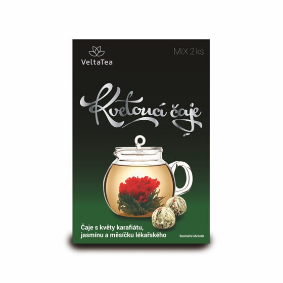 Kvitnúci čaj MIX 2ks, Zelený Kvetinový Mix
