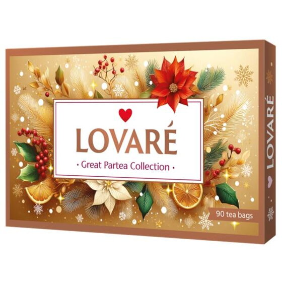 LOVARÉ Great Partea Collection 155g (90 porc.) vianočné darčekové balenie porciovaných čajov