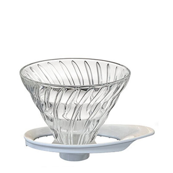 kávový dripper New HARIO V 60 - 02 sklo biely
