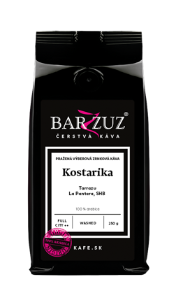 káva Barzzuz Kostarika - Tarrazu, La Pantera, SHB EP, praná
