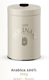 CAFFÉ MOLINARI Caffé 100 % Arabica Top 250 g zrnková káva