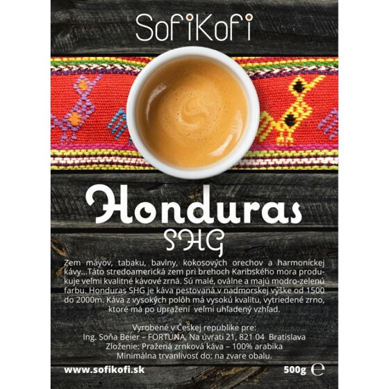 káva zrnková SofiKofi Honduras SHG 100% Arabika
