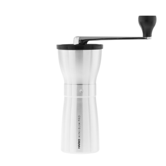 Hario Mini Slim PRO - mlynček na kávu - strieborný