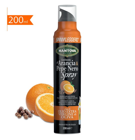 olivový olej v spreji - Extra Panenský - pomaranč a čierne korenie