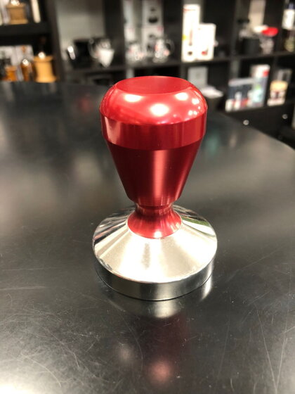 tamper aluminium a nerez 58 mm červený
